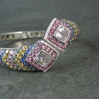 Colleen Lopez Rose de France Sapphire and Diamond Sterling Silver Bracelet
