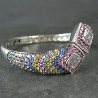 Colleen Lopez Rose de France Sapphire and Diamond Sterling Silver Bracelet