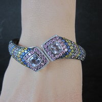 Colleen Lopez Rose de France Sapphire and Diamond Sterling Silver Bracelet