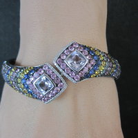 Colleen Lopez Rose de France Sapphire and Diamond Sterling Silver Bracelet