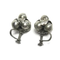 Antique Mexican Sterling Screw Back Earrings