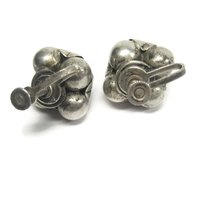 Antique Mexican Sterling Screw Back Earrings