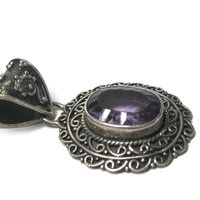 Large Balinese Sterling Amethyst Pendant