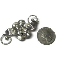 Vintage Sterling Flower Brooch