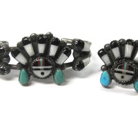 Vintage Sunface Jewelry Set Native American Cuff Bracelet and Ring Size 10