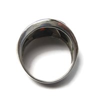 Wide Vintage Marcasite Inlay Band Ring Sterling Size 8