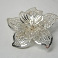 Vintage Flower Brooch Pendant Figural Filigree Sterling