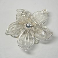 Vintage Flower Brooch Pendant Figural Filigree Sterling