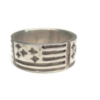 Vintage Sterling Flag Band Ring Size 5