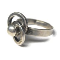 Vintage Sterling Atomic Ring Adjustable Size 5 to 7