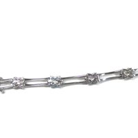Vintage 90s Sterling Multi Stone Flower Bracelet 7 Inches