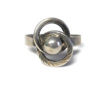 Vintage Sterling Atomic Ring Adjustable Size 5 to 7