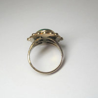Vintage 12K GF Southwestern Malachite Ring Size 8