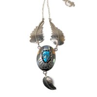 Vintage Navajo Shadowbox Feather Necklace Arnold Maloney