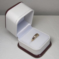 White and Cherry Wood Engagement Ring Box