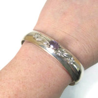 Estate Carol Felley Amethyst Cuff Bracelet 6.25 Inches