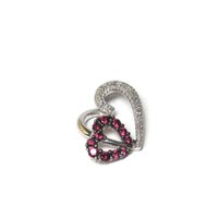 10K Pink Sapphire Diamond Heart Pendant