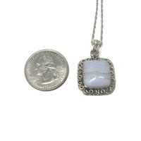 Vintage Sterling Banded Blue Agate Pendant