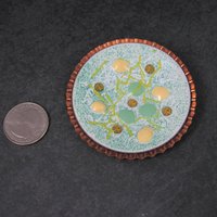 Large Copper Enamel Modernist Brooch