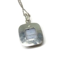 Vintage Sterling Banded Blue Agate Pendant