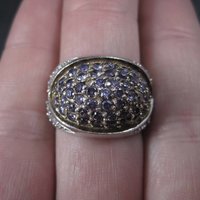 90s Amethyst Dome Ring Sterling Size 7