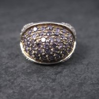90s Amethyst Dome Ring Sterling Size 7