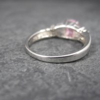 Sterling Silver Pink Sapphire White Zircon Ring Size 8