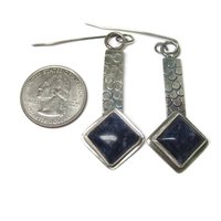 Large Sterling Silver Sodalite Earrings