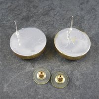 Vintage Western Dome Earrings Estate Sterling Silver Cowgirl Jewelry