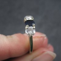 Vintage 14K 1 Carat Diamond Sapphire Ring Size 6