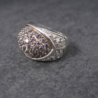 90s Amethyst Dome Ring Sterling Size 7