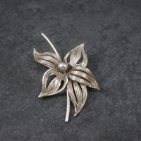 Vintage Sterling Flower Brooch Forstner