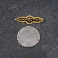 Antique 10K Diamond Brooch Pin