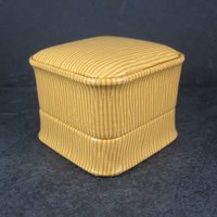 Embossed Golden Yellow Leatherette Ring Box