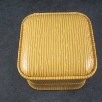 Embossed Golden Yellow Leatherette Ring Box