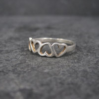 Vintage Sterling Heart Ring Size 8.75