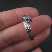 Vintage Sterling Blue Topaz Ring Size 10