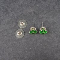 May Birthstone Emerald Sterling Stud Earrings 6mm