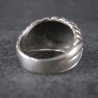 Heavy Vintage Gothic Dome Ring Sterling Size 7.5