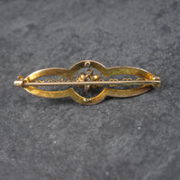 Antique 10K Diamond Brooch Pin