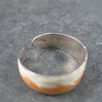 Vintage 90s Sterling Orange Enamel Toe Ring