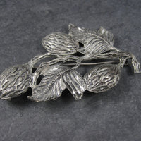 Large Vintage Pot Metal Plant Brooch