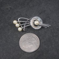 Estate Sterling Pearl Brooch Curtis Jewelry