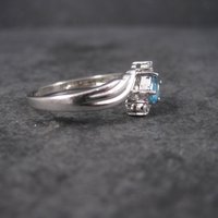 Vintage Sterling Blue Topaz Ring Size 10