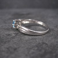 Vintage Sterling Blue Topaz Ring Size 10