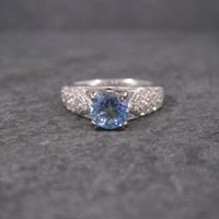 Blue Mystic Topaz Engagement Ring Sz 9