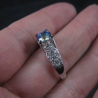 Blue Mystic Topaz Engagement Ring Sz 9