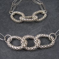Vintage Modern Sterling Necklace Bracelet Jewelry Set