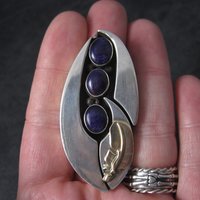 Vintage OOAK Navajo Sugilite Feather Ring Wilbert Cora Vandever