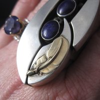 Vintage OOAK Navajo Sugilite Feather Ring Wilbert Cora Vandever